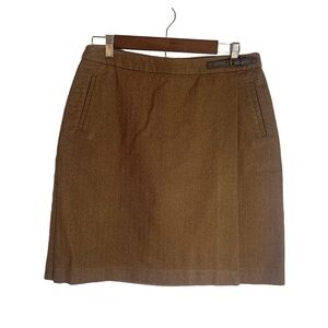 L.L. Bean Women’s Classic Fit Faux Wrap Herringbone Skirt Sz 10